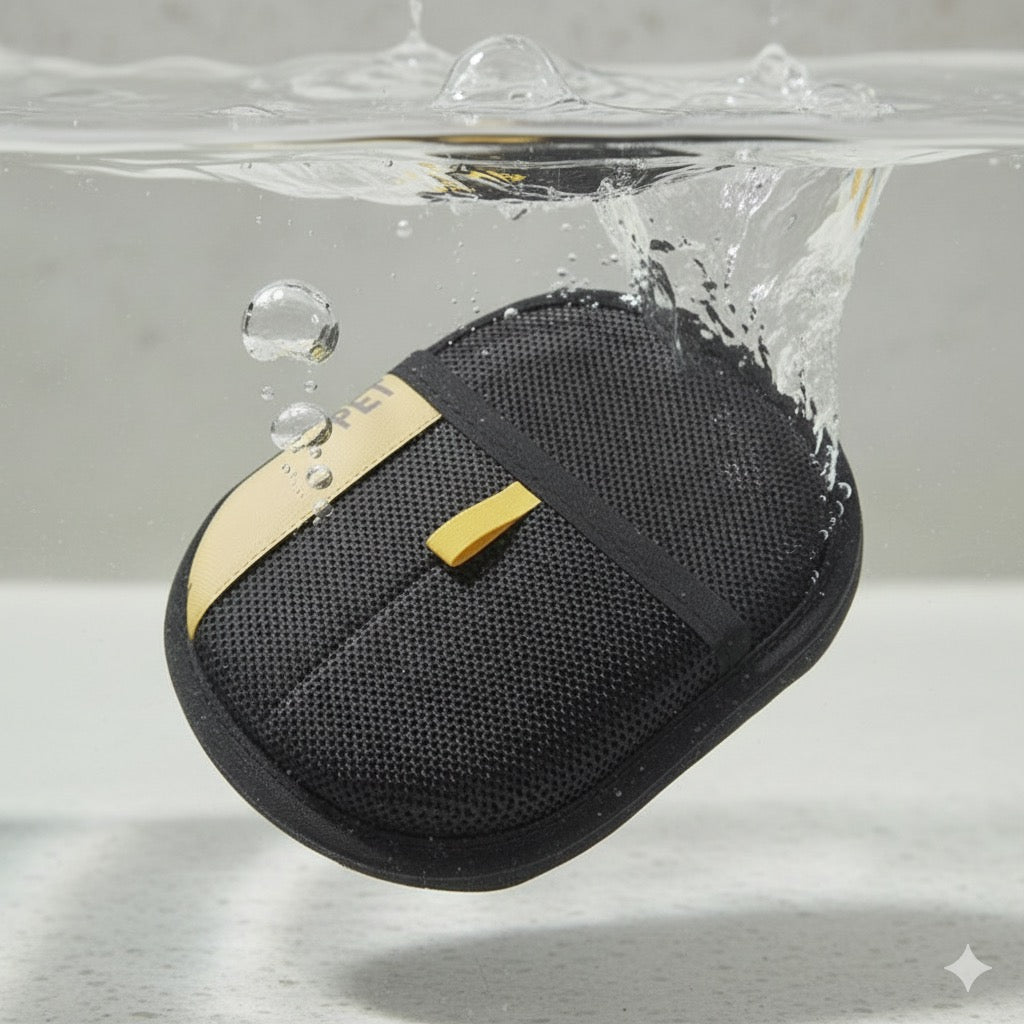 Gant noir Cocoon Pets pour enlever les poils de chat et de chien sur vêtements, canapé, tapis, voiture