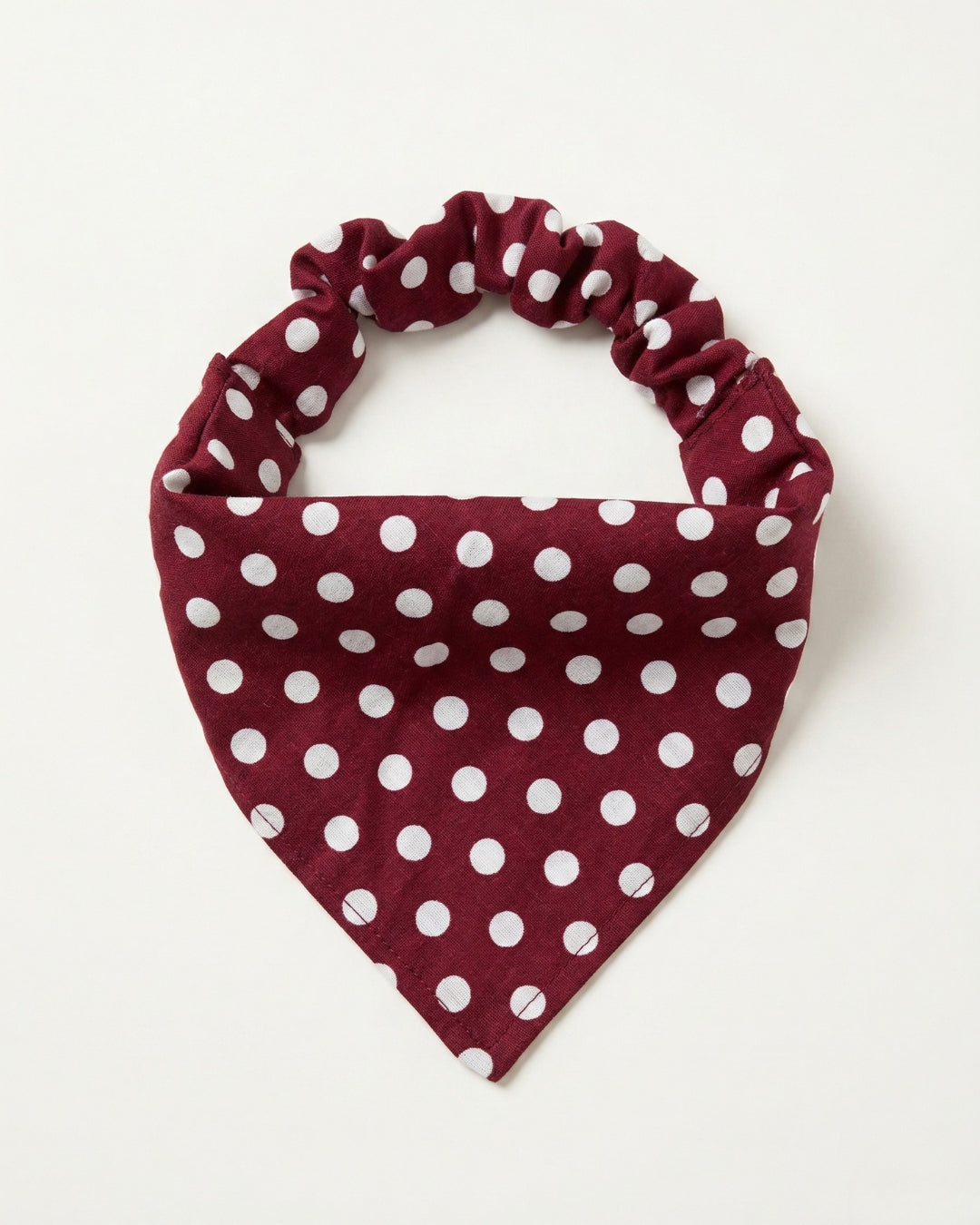 Bandana Céleste bordeaux à pois blancs fait main pour petit chien et chat - Cocoon Pets accessoires matchy
