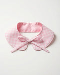 Col claudine détachable en tissu vichy rose avec liens noeuds - accessoire mode matchy fait main pour chien et chat Cocoon Pets